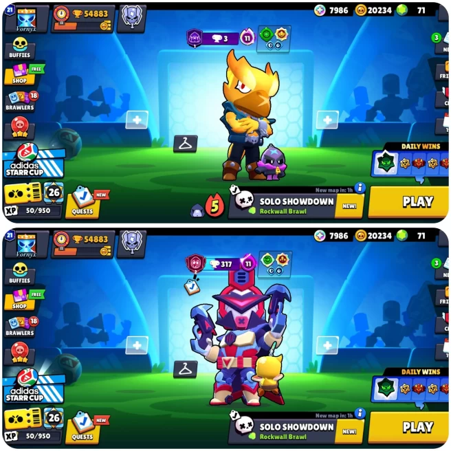 103 BRAWLERS / 33 MAX + 25 HYPER / 54.8K TROPHY / 263 SKIN / ONE ACCOUNT LIFETIME FUN