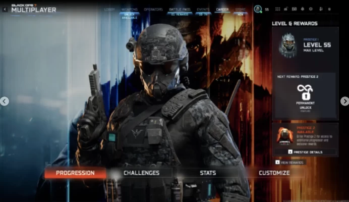 Prestige 1 - Level 55 Max - 30 Singularity Camos - Linkable to Psn-Xbox-Steam-Bnet  - Legit Handmade - BO7/Wz Account - 450+ Camos - Meta W