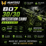 [ BLACK OPS 7 ] 30/30 INFESTATION CAMO (HARD UNLOCKED) | PRESTIGE 4 (LEVEL 47) | 450+ TOTAL CAMOS | FULL ACCESS | XBOX / PSN / PC - ACTIVISION