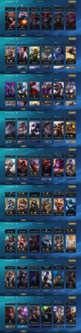 1854 - iOS Android - EU - Level 272 - Skins 133 - Mythic Skins 1 - Legendary 25 - Full 138 Champion