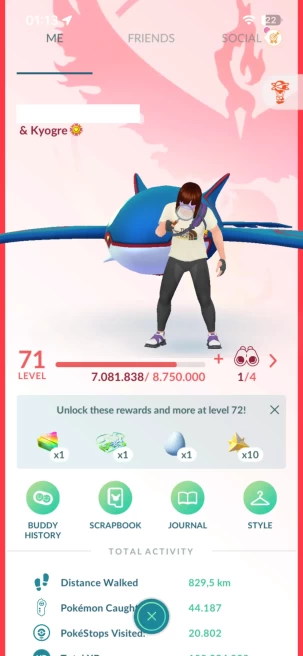 Level 71, 4 Legendary IV100, 125 Shiny, 205 Legendary, 166 IV 100, 8 Shiny Legendary, 68 Shadow Legendary