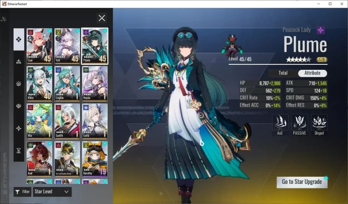 GLOBAL-S25|Lv25|11 SSR[Lian,Yeli,Plume,Kloss,Lingluo,Hoyan,Mia,Santik,Luvia,Lumiwarden,Asal]|27 SR Animus|Female MC|Log XD|ER941