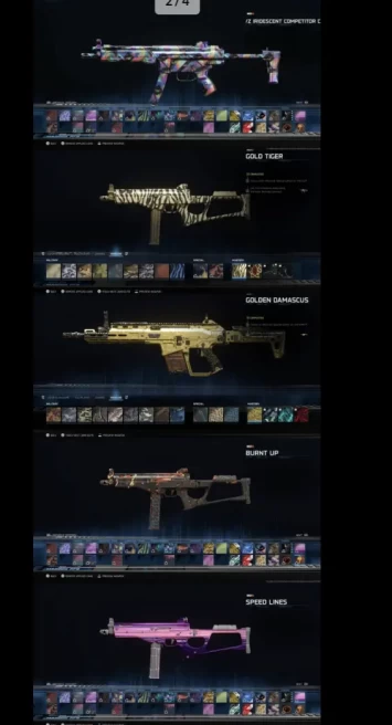Warzone 4 All Platform 2Golden Damascus Camo 1 Gold Tiger Camo 4 Event Camo - 1718