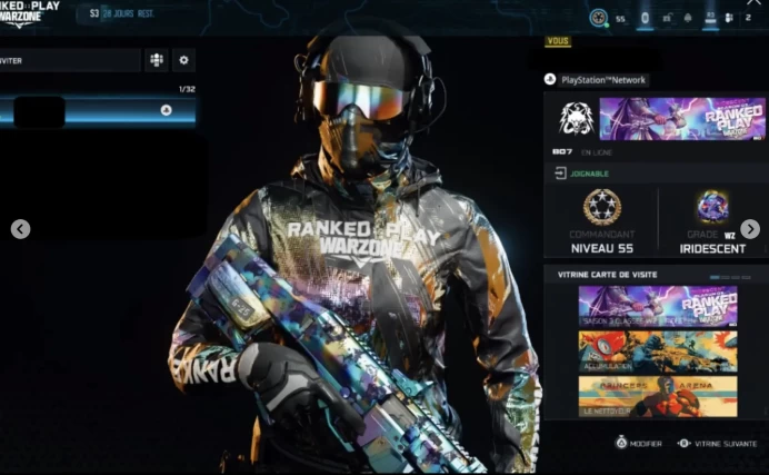 CURRENT S3 IRIDESCENT RANK WZ : S3 IRI SR 10000 + 3.04 K/D WARZONE 5 LEVEL 55 IRI Handmade Instant Delivery lRIDESCENT Camo