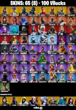 65 skins | Glow | Take the L | Trilogy | Carbon Commando | Prodigy | Wingman | Rogue Agent | Dark Voyager | Sorana | Valor | Fusion | 