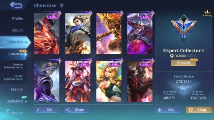 Global|Skin 172|Expert|Collector Natalia,PACE Fanny,Blazing Franco,VENOM Harley+Gusion|More Check SS ML2297B