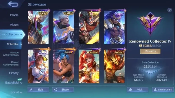 Hero 111|Skin 221|High Glory 69|SanRio Floryn,KOF Karina,Annual Haya,Zodiac Badang,Meow[Julian,Lesley],PACE Fanny,etc|MLBB2311