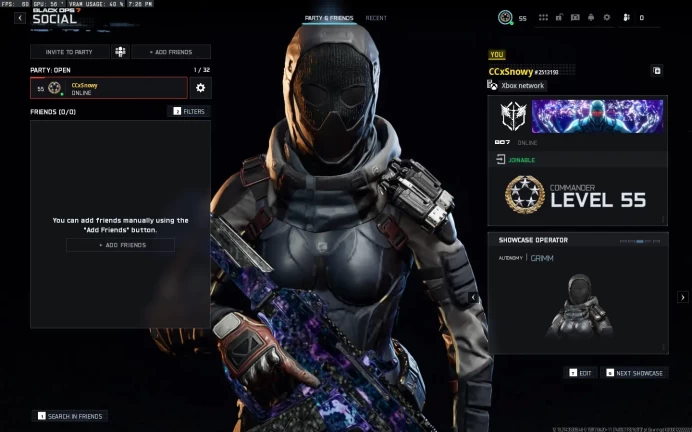 Black Ops 7 | Level 55 | 30x Singularity Camos | 20 Operators | 450+ Camos | Linkable to PC Xbox PSN Steam | Full Access