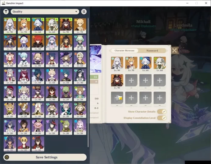 ASIA|AR 55|Rate On|5 Limit + 2 (*5 Weap)|PremTeam Skirk+Sign|Escoffier,Furina,Nahida,HuTao|Mc Female|Take Mail|Check SS|GI7196