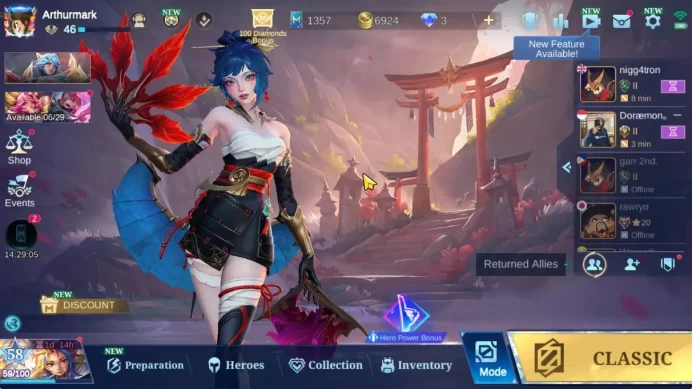 Hero 94|Skin 152|CC(Badang,Natalia),Annual Hayabusa,Zodiac Lancelot,LightB(Fanny,Granger),Etc|Take Mail|Check SS(MLBB2316)