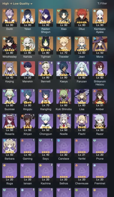 [3in1] / Instant • Genshin Impact • 56 AR • 51 characters (11 legendary) • Full Access • 2 gifts