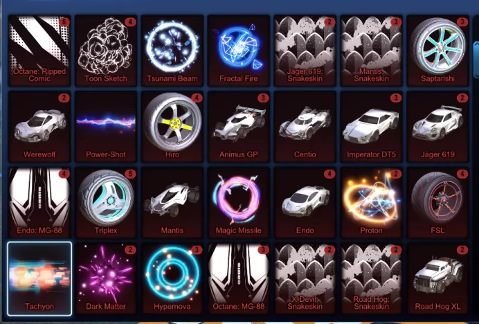 RL352 Acc with TW Octane, Fennec, 30+ Car's, 30+ BM's, Level 1, Platform: Epic Games, PC