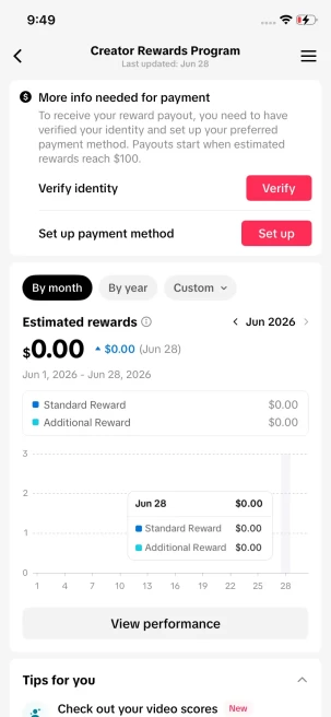[UK] United Kingdom Monetized Creator Rewards Program Account | 9k Real Followers & 91k Likes | Real screenshots + Full Access + Good Standing