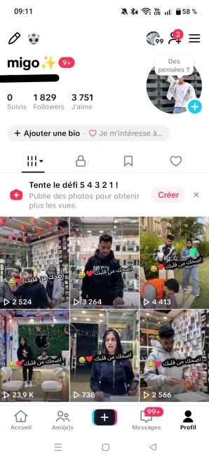 [Code A474] Local France / 1800 Followers + 3700 Likes / Very Cheap