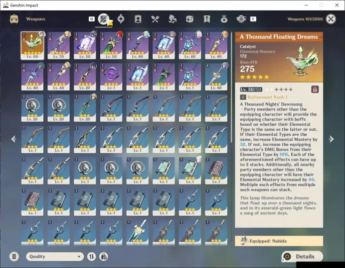 Asia|AR 38|2 Limited Nahida(Sign) + Lauma |Low Main Quest|BD Set|Mc Male|Take Mail|Check SS|GI7224