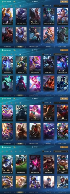 1906 - iOS Android - EU - Level 280 - 3 Mytich - 30 Legend - 150 Skin - 138 Champion