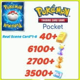 Global Server / Pokémon Gold Bricks*40 - Pack Opening Hourglass*6100- Challenge Hourglass*2700-Shop Ticket×3500 -Real Scene Card*1-6/Android/iOS
