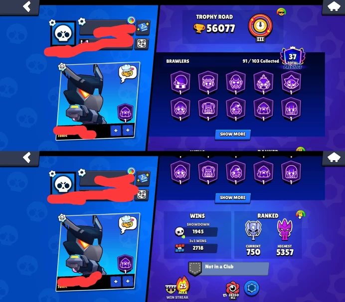 BS1193//56K 13 BP SKINS 91/103 260 SKINS 25k gems MECHA EDGAR