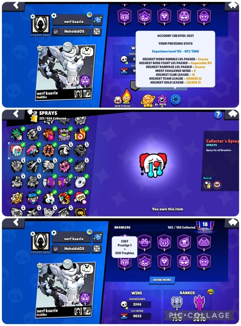 BS1196//61500 Trophies 33 Buffies Pro Pass Gold Mecha Crow + Bo Dustin Nita 87 x 10+ Power