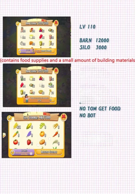 [HD10] Level 110+, Barn 12000(contains food supplies and a small amount of building materials) ,SILO 3000+, MAINLAND OPEND, Full Access