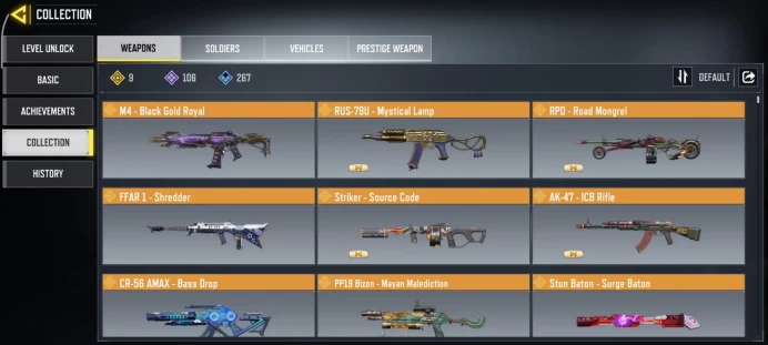 9 legend gun | LVL 217 | Epic gun 106 | character Epic 45 | C: 50k | Code 4377 | Saved:Activision