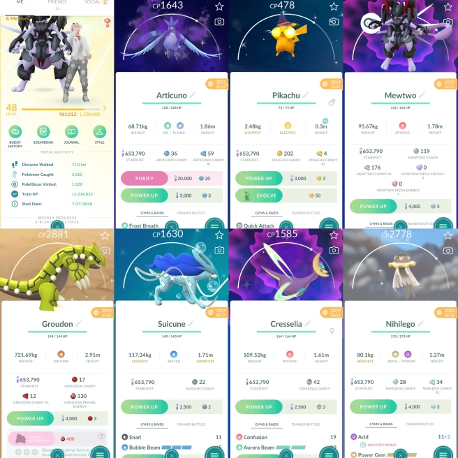 2355 Level 48 2018. Armored Mewtwo x3 tradeable Year2018-2020 tradeable x208