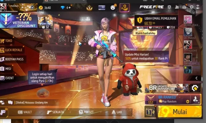 Indonesia|AK47 Blue Flame Draco Lvl 2|Katana Booyah Day|Treasure Ravager Bundle|74 Vault + 35 Bundle|Log Google|Check SS|FF1480