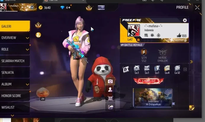 Indonesia|AK47 Blue Flame Draco Lvl 2|Katana Booyah Day|Treasure Ravager Bundle|74 Vault + 35 Bundle|Log Google|Check SS|FF1480