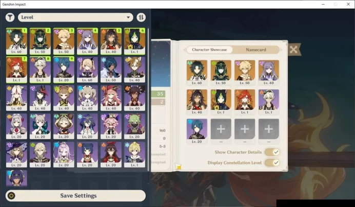 ASIA|AR 35|3 Limited|Mavuika,Nefer,Xiao +3(5*Standard Character) +1(5* STD Weapon)|Male MC|Take Mail|Check SS|GI7287