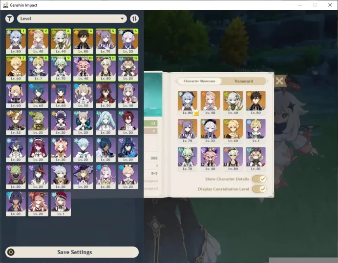 ASIA|AR 51|4 Limited+1(*5Weap)Nahida,Zhongli,Ganyu,Nicole|2 Standart(Keqing,Qiqi)|McMale|TakeMail|(GI7016)