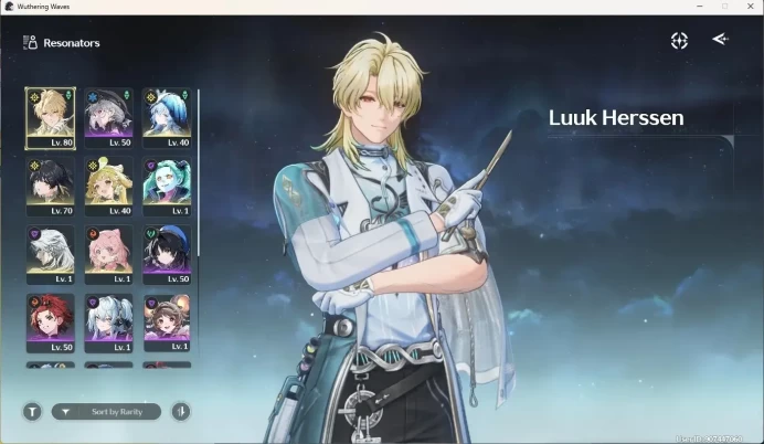 SEA|UL 50|Rank 6|2 Char Limited [Luuk Herssen RC4 + Sign, Shorekeeper],Rebecca|11 Radiant Tide|Mc Female|TakeMail WW208B