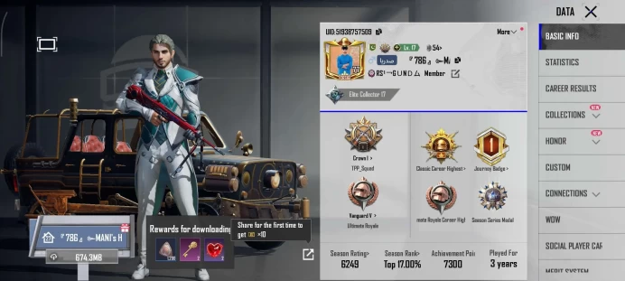 PUBG M | LEVEL 78 | 85 MYTHICS | 32X GUNS LAB | 9 GUNS KILL MESSAGE + SILVANUS X-SUIT Lv.2 + C6S16 PUBG CONQUEROR | RP MAX A2 to A17 |GOLDEN PR 