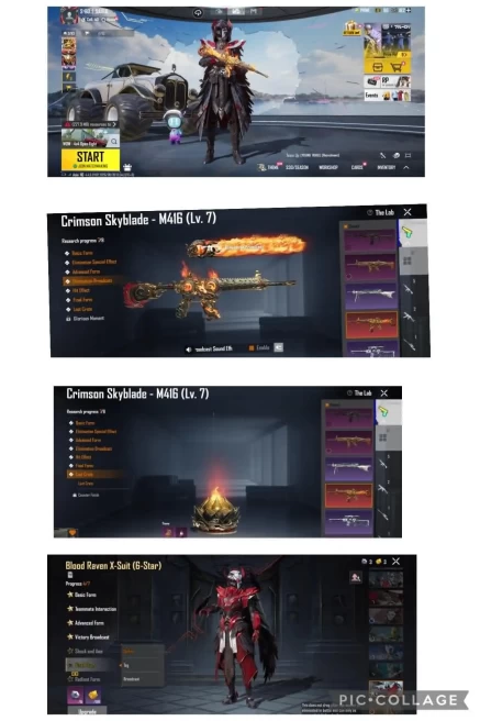 Blood Raven X-Suite Lvl-4 [kill msg] M416 crimson Max [loot create}