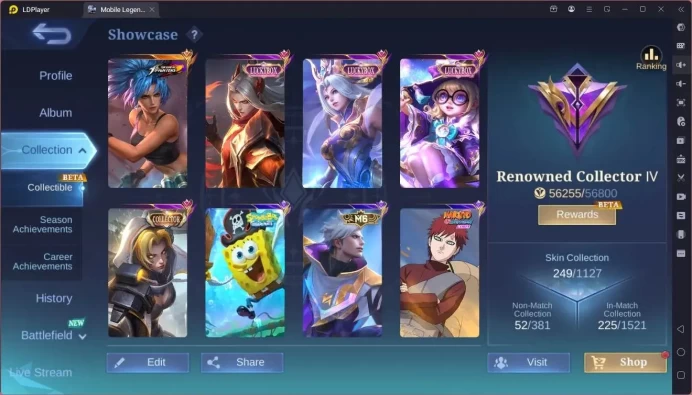 Global |Hero 111|Skin 249|Renowned|KOF Karina|Luckybox Leomord,Selena,Change|CC natalia|M6 Claude|More Check SS ML2409B