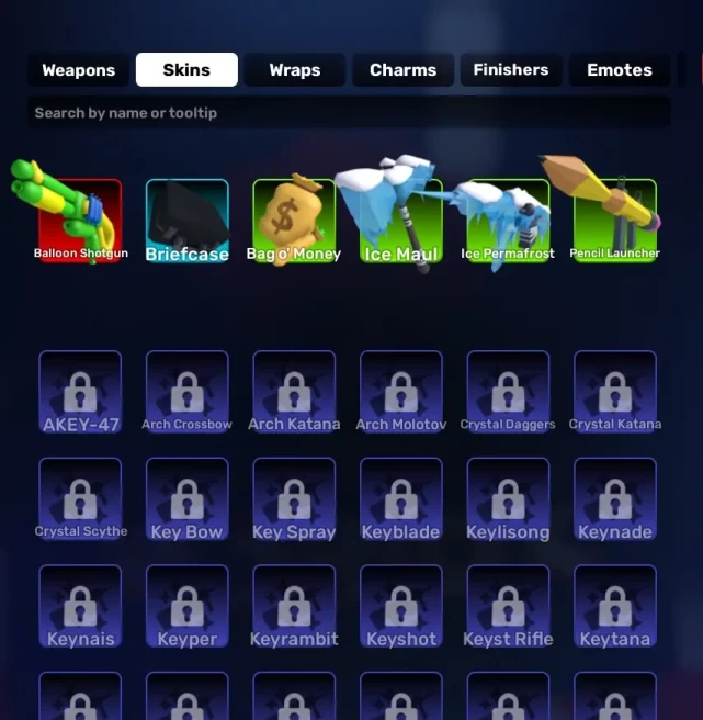 (ROBLOXRIVALS) ROBLOX2866//RIVALS /92 LEVEL /28 KEYS /PERMAFROST /BALLOON SHOTGUN /SKINS /LOTS OF WEAPONS /264 WINS