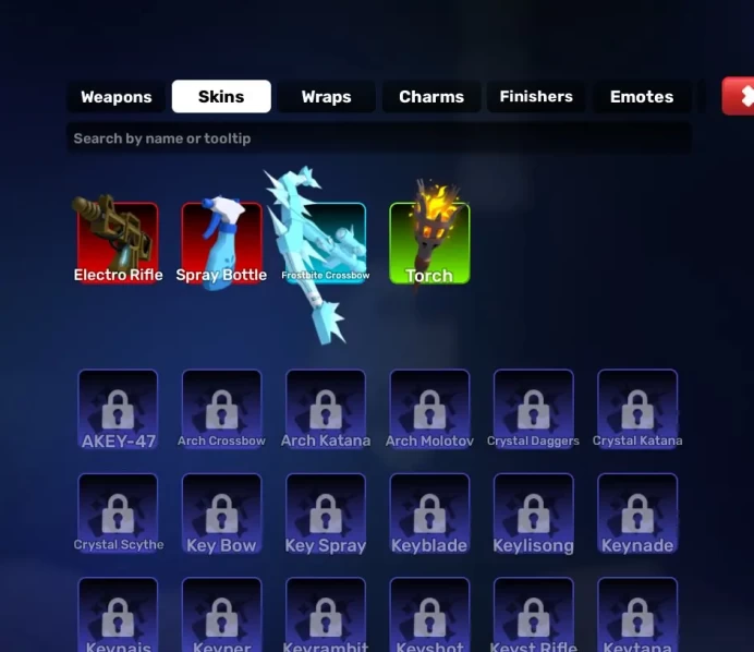 (ROBLOXRIVALS) ROBLOX2867//ACCOUNT WITH RIVALS /93 LEVEL /16 KEYS /ELECTRO RIFLE /TOP WEAPONS /SKINS /194 WINS