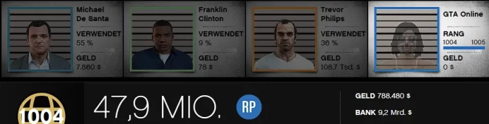[Rockstar PC ONLY] 1004 LVL / 9,1 BILLION MONEY $ ID:2644