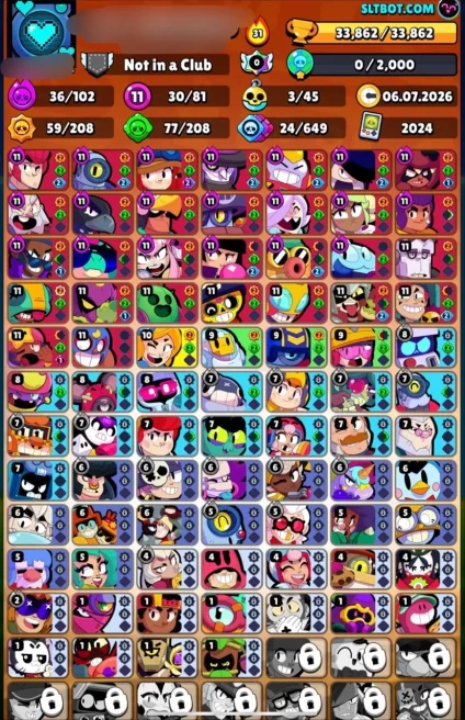 34K TROPHY | 81 BRAWLER | 5 LEGEND SKINS | 30 MAX | 20 HYPER | 220 SKINS | FULL ACCESS | FAST DELIVERY