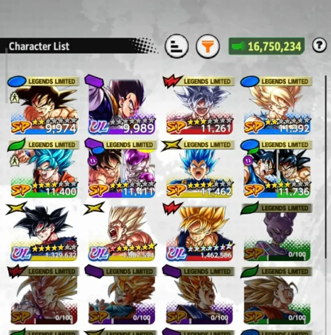 ANDROID+IOS- UL Goku Namek 8S+UL Goku Uis+Some Legends Limited+ Have Equip+ Event Farm CC (D288)