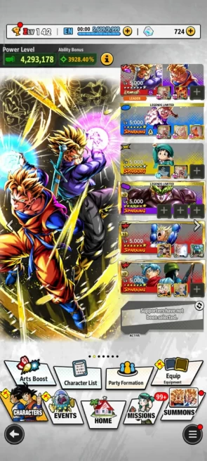 ANDROID+IOS- Team Hybird+LR Trunkgohan Full+Legends Gohan Blue 8s+Gohan pur+GokuBardock 11s+Cell+Have equip+ Event Farm CC (D291)