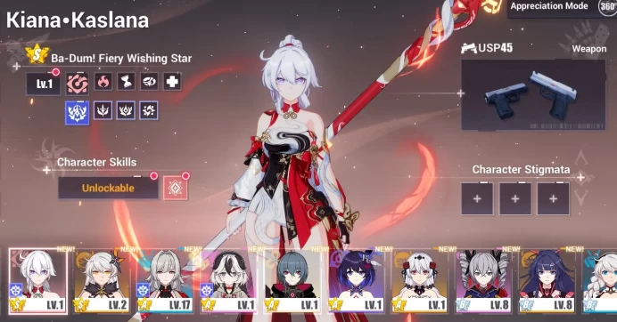 HI9//Server EU Level 18 Kiana Ba-Dum + S-rank box / Starter account