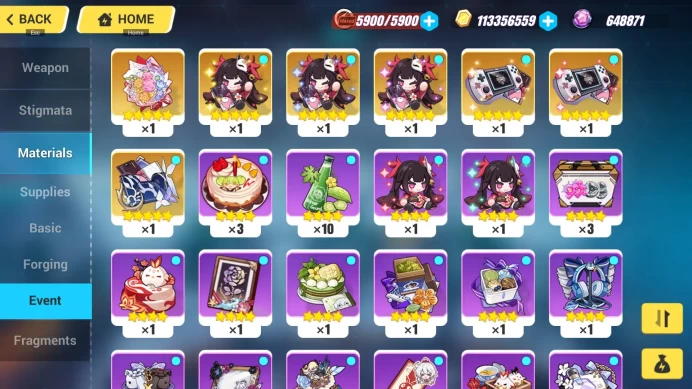 HI13//HI3rd Account 100k+ Crystals 64 Standard Spins