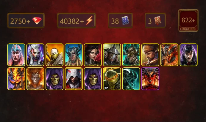 [STARTER]Armanz+Tekteon Fissureflesh+Loki+Visix+Artak+Scyl+Adelyn+Rathalos+Leminisi+Alice+Sicia+Wukong+Skeletor+Ezio+33Epics