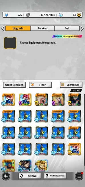 ANDROID+IOS- UL New Gogeta+UL trunk+LR Shallet+LR TrunkGohan+LR Broly+ 23 Legends Limited+ Godly Equipment (D299)