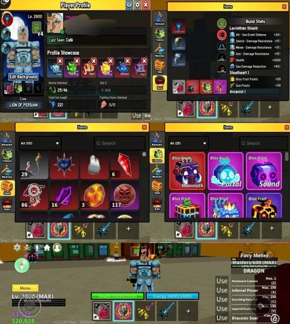 2003 - iOS Android - Global - Level2800 - Dragon use 600 - Cdk - hollow scythe - style11 - Shark ancher - Dragon Heart - ghoul v4 - 1 Storge