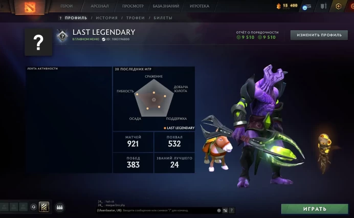 DO710//Calibration 500mmr 38 trophy level matches 921 Integrity 9510