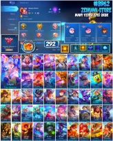 #3962  292 Skins  Legend Layla & Lunox  Neobeast Brody  Aspirant Vexana & Lesley  SpongeBob  M World Wanwan  Many Limited  Many 