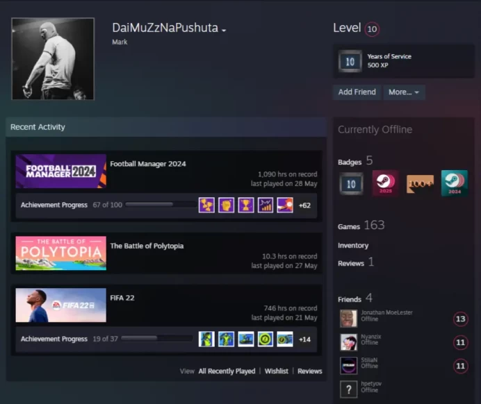 10Lvl Steam-Steam Paid games 163 Game for 2913$-Profile link