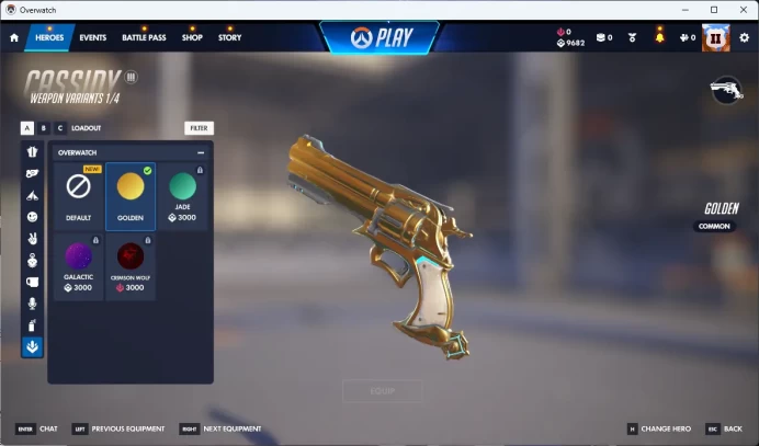 9682 COMPETITIVE POINT/ 2 Golden Weapons/ Overwatch 2 / Full Mail Access/see the picture / Please Read Description / remdb