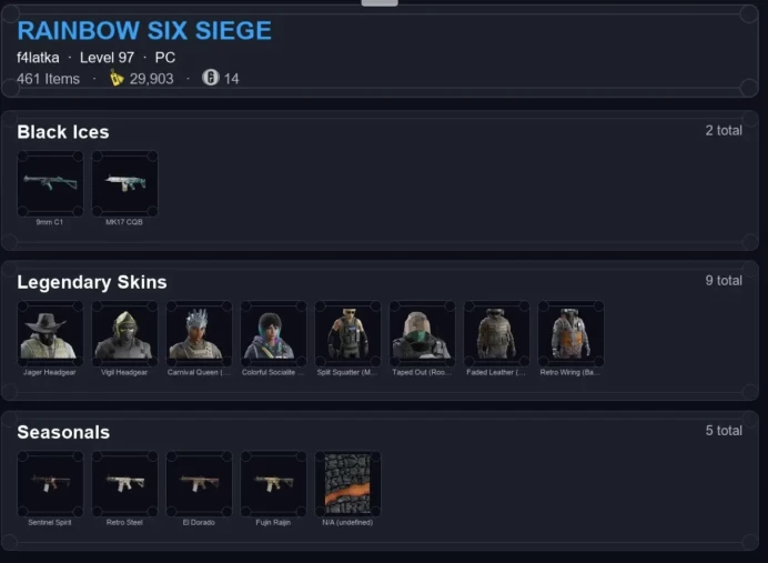 Level 97 | 1x Copper | 2 Black Ice | 4 Pro League | #4923